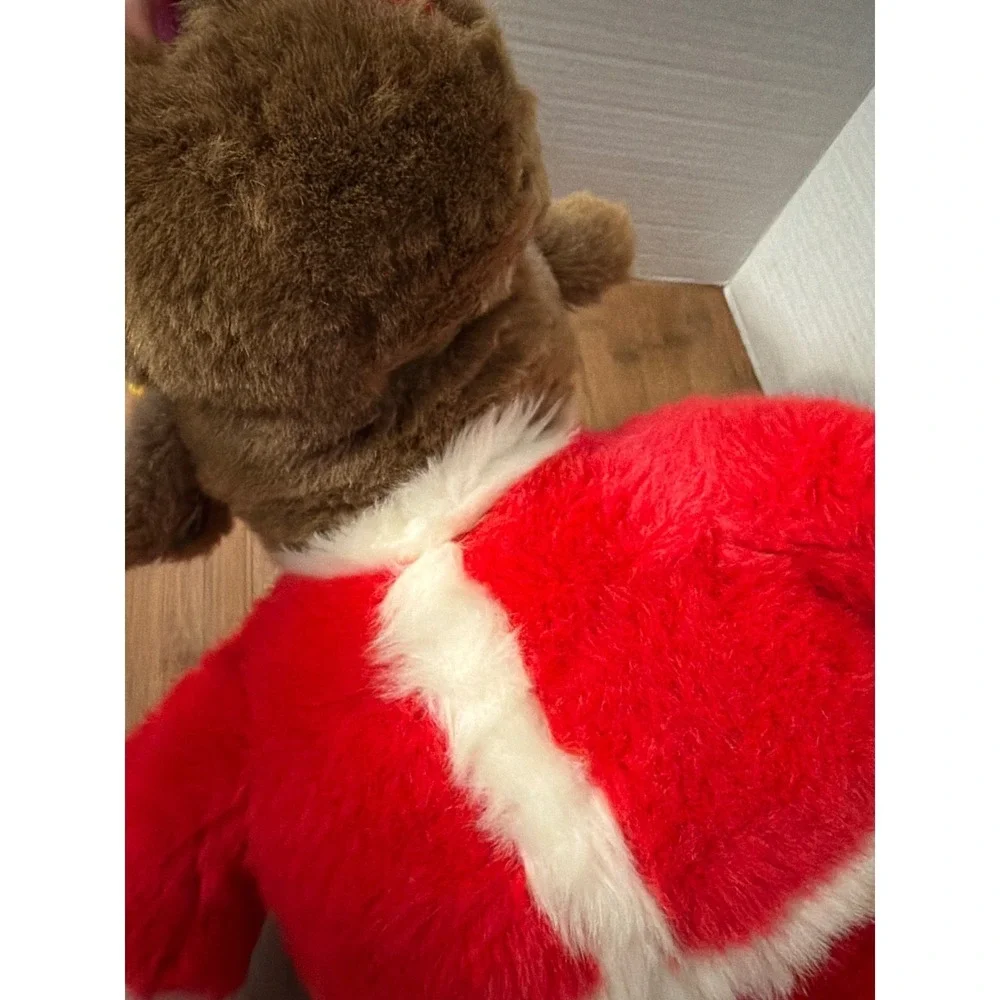 Vintage 1992 Gund Reindeer Plush Santa Claus Suit Red‎ White Christmas 07G64